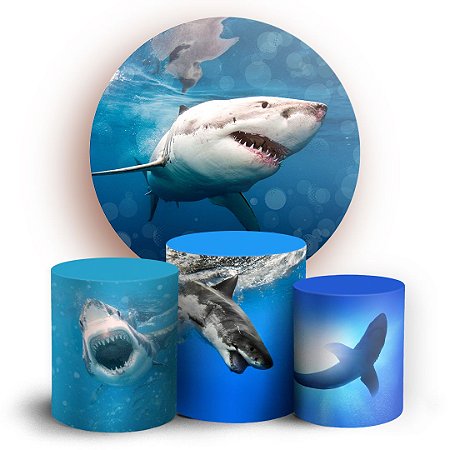 Capas Painel Redondo e Trio Cilindro Sublimado -  Tubarão