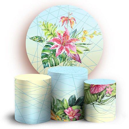 Capas Painel Redondo e Trio Cilindro Sublimado -  Tropical
