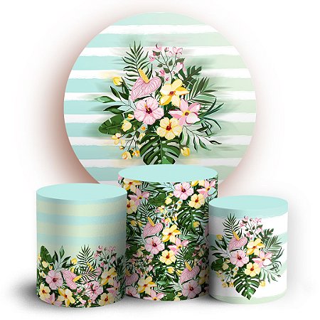 Capas Painel Redondo e Trio Cilindro Sublimado -  Tropical