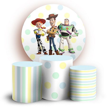 Capas Painel Redondo e Trio Cilindro Sublimado -  Toy Story