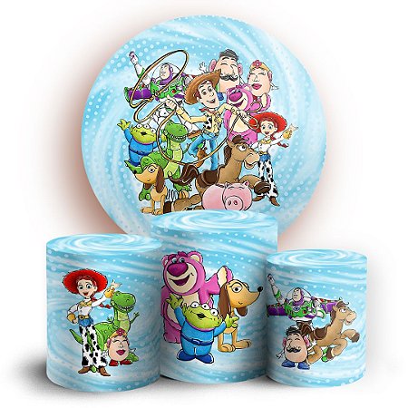 Capas Painel Redondo e Trio Cilindro Sublimado -  Toy Story