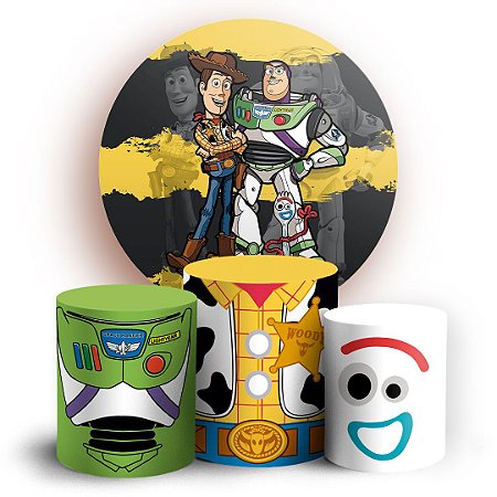 Capas Painel Redondo e Trio Cilindro Sublimado -  Toy Story