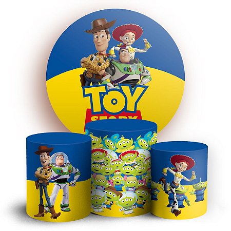 Capas Painel Redondo e Trio Cilindro Sublimado -  Toy Story