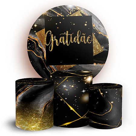 Capas Painel Redondo e Trio Cilindro Sublimado - Gratidão