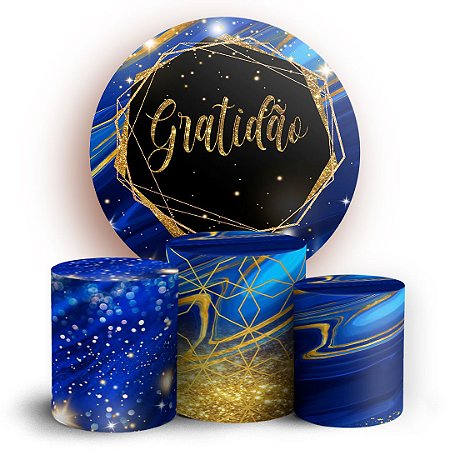 Capas Painel Redondo e Trio Cilindro Sublimado - Gratidão