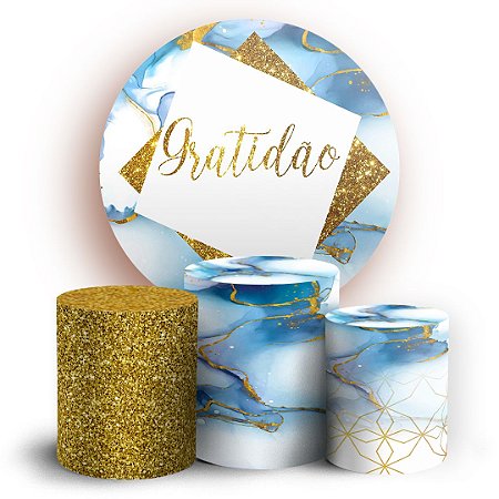 Capas Painel Redondo e Trio Cilindro Sublimado - Gratidão