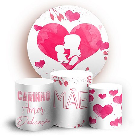 Capas Painel Redondo e Trio Cilindro Sublimado - dia das Mães