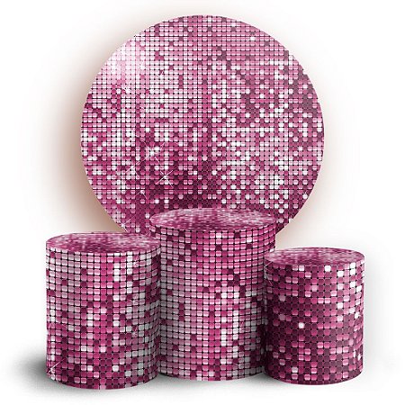 Capas Painel Redondo e Trio Cilindro Sublimado - Lantejoulas