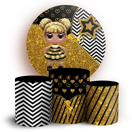 Capas Painel Redondo e Trio Cilindro Sublimado - Lol Surprise