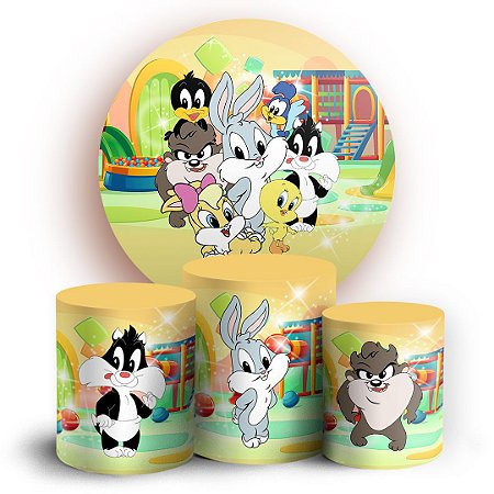 Capas Painel Redondo e Trio Cilindro Sublimado - Looney Tunes