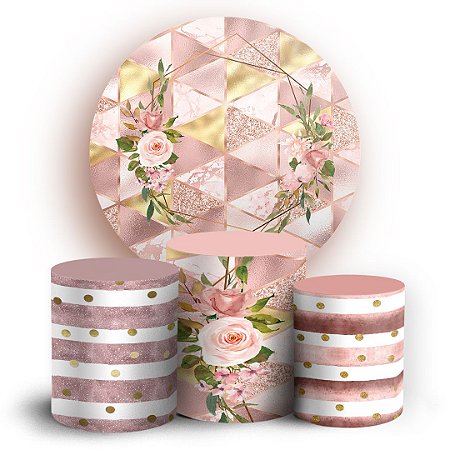 Capas Painel Redondo e Trio Cilindro Sublimado - Abstrato