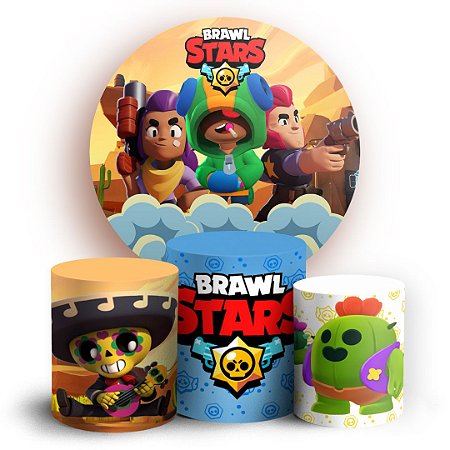 Capas Painel Redondo e Trio Cilindro Sublimado - Brawl Stars