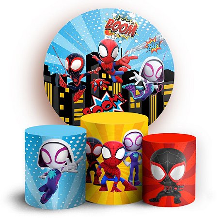 Capas Painel Redondo e Trio Cilindro Sublimado - Spidey