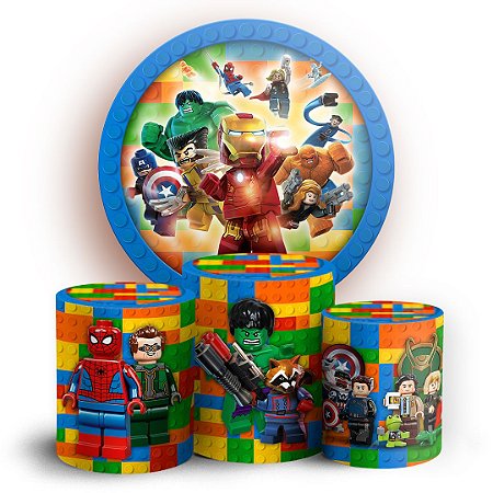 Capas Painel Redondo e Trio Cilindro Sublimado - Lego