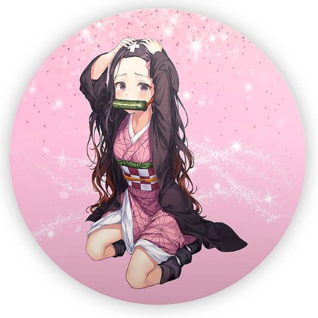 Capa Painel Redondo Sublimado - Nezuko Kimetsu no Yaiba