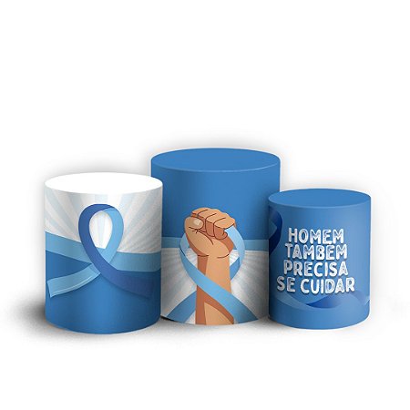 Capas Trio Cilindro Sublimado Vest Facil - Novembro Azul