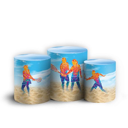 Capas Trio Cilindro Sublimado Vest Facil - Beach Tenis