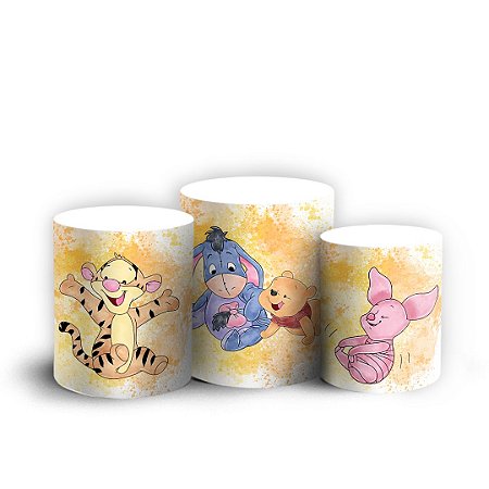 Capas Trio Cilindro Sublimado Vest Facil - Ursinho Pooh