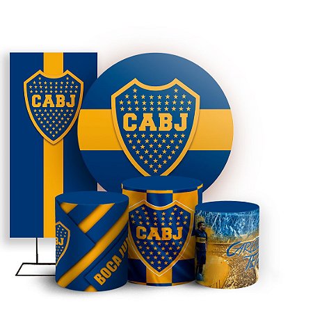 Capas Painel Redondo Trio Cilindro e Faixa Lateral Sublimado - Boca Juniors