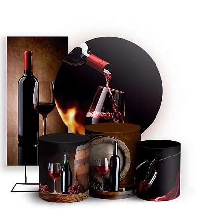 Capas Painel Redondo Trio Cilindro e Faixa Lateral Sublimado - Vinho