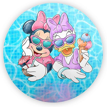 Capa Painel Redondo Sublimado - Minnie e Margarida