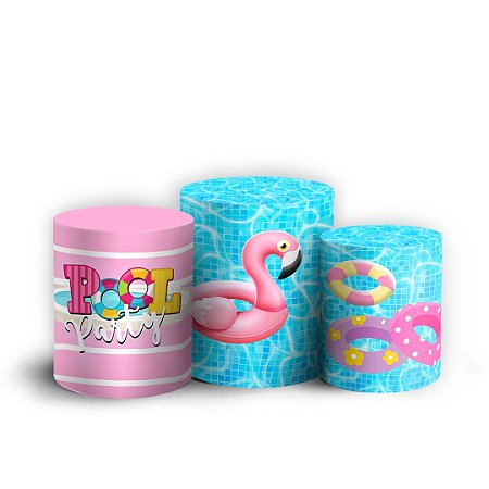 Capas Trio Cilindro Sublimado Vest Facil - Minnie Pool Party