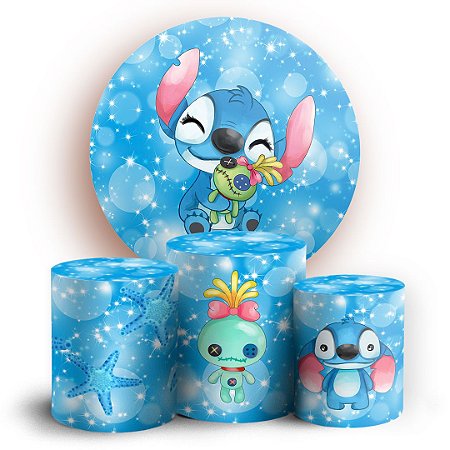 Capas Painel Redondo e Trio Cilindro Sublimado -  Lilo e Stitch