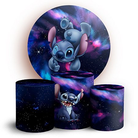 Capas Painel Redondo e Trio Cilindro Sublimado -  Lilo e Stitch