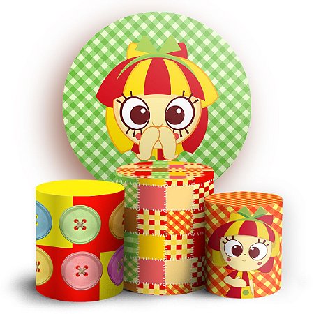 Capas Painel Redondo e Trio Cilindro Sublimado -  Emilia Sitio do Pica Pau Amarelo