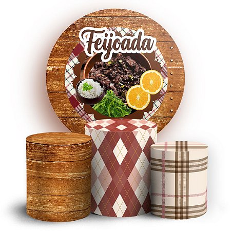 Capas Painel Redondo e Trio Cilindro Sublimado -  Feijoada