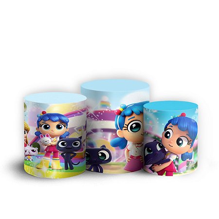 Capas Trio Cilindro Sublimado Vest Facil - Vera e o Reino do Arco Íris