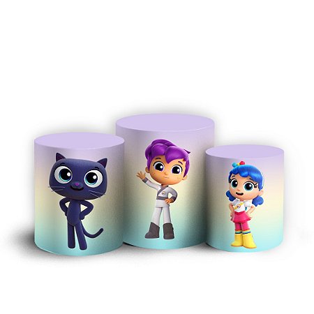 Capas Trio Cilindro Sublimado Vest Facil - Vera e o Reino do Arco Íris