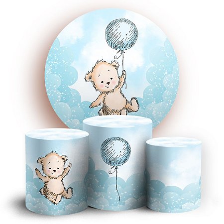 Capas Painel Redondo e Trio Cilindro Sublimado -  Ursinhos