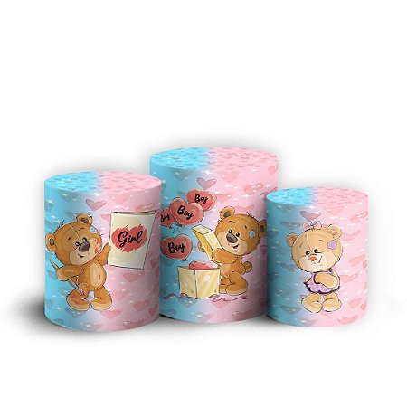 Capas Trio Cilindro Sublimado Vest Facil - Ursinhos