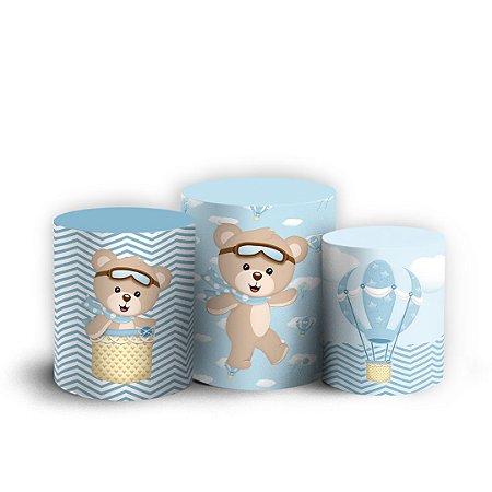 Capas Trio Cilindro Sublimado Vest Facil - Ursinho Baloeiro