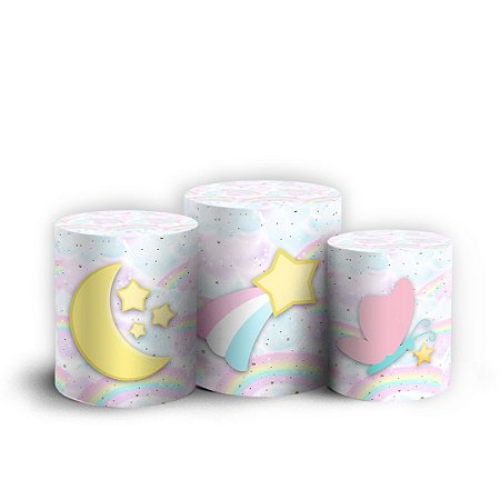 Capas Trio Cilindro Sublimado Vest Facil - Unicornio