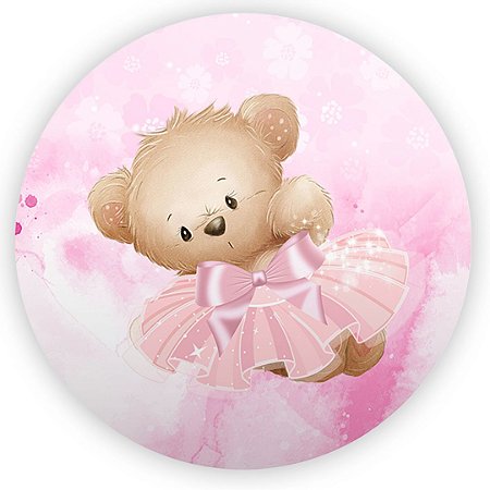 Painel Redondo - Ursinha Bailarina - Sublimado 3D