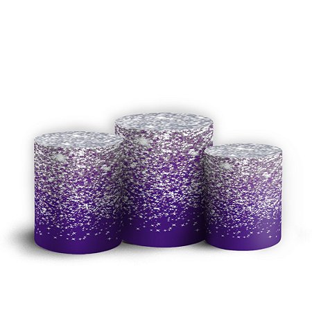 Capas Trio Cilindro Sublimado Vest Facil - Glitter Roxo