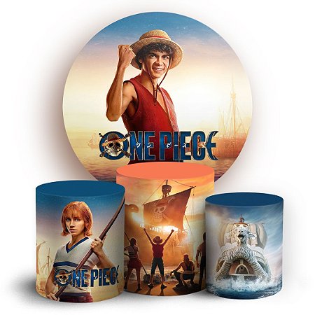Capas Painel Redondo e Trio Cilindro Sublimado - One Piece Serie