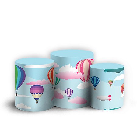 Capas Trio Cilindro Sublimado Vest Facil - Baloes