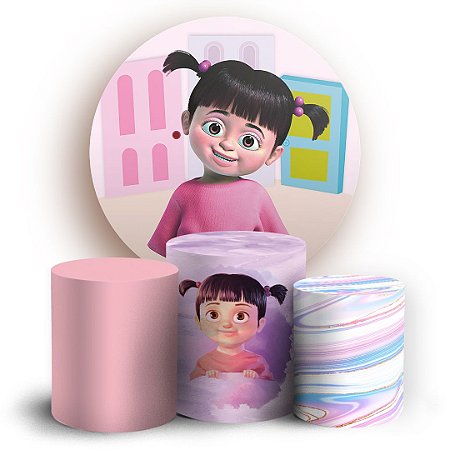 Capas Painel Redondo e Trio Cilindro Sublimado - Boo Monstros SA