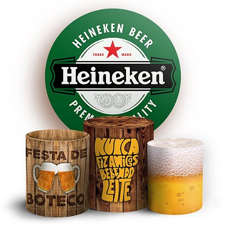 Capas Painel Redondo e Trio Cilindro Sublimado - Heineken