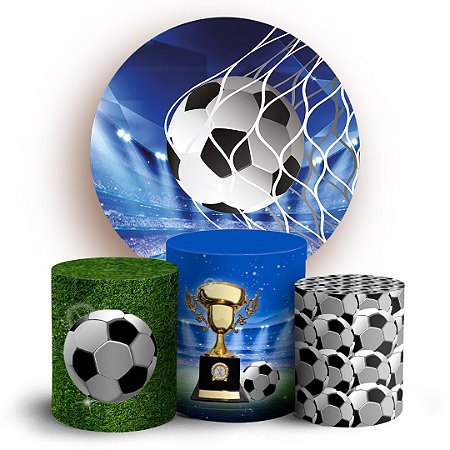 Capas Painel Redondo e Trio Cilindro Sublimado - Futebol