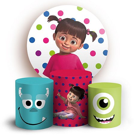 Capas Painel Redondo e Trio Cilindro Sublimado - Boo Monstros SA