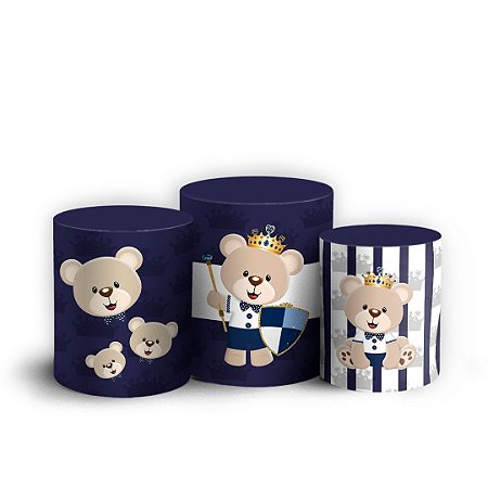 Capas Trio Cilindro Sublimado Vest Facil - Príncipe Urso