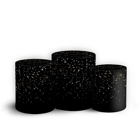 Capas Trio Cilindro Sublimado Vest Facil - Glitter Dourado