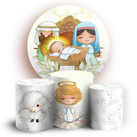 Capas Painel Redondo e Trio Cilindro Sublimado - Natal