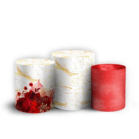 Capas Trio Cilindro Sublimado Vest Facil - Floral