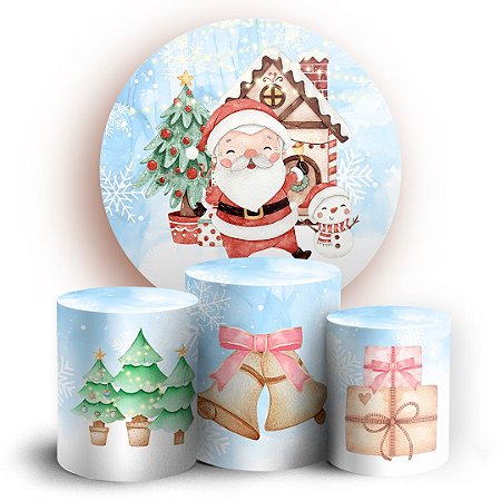 Capas Painel Redondo e Trio Cilindro Sublimado - Natal