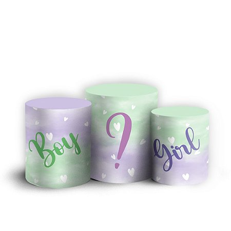 Capas Trio Cilindro Sublimado Vest Facil - Chá de Bebê